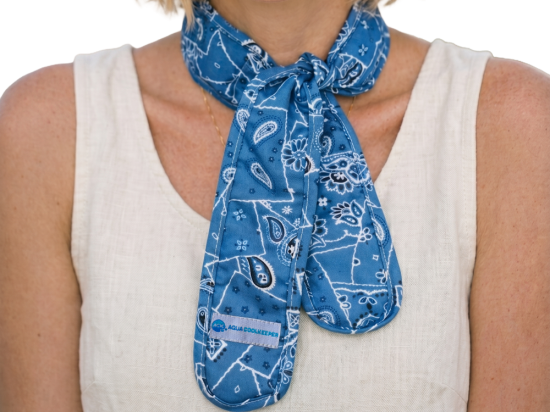 Aqua coolkeeper koelsjaal blue western om de nek