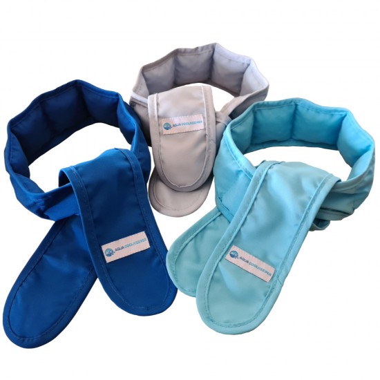 Aqua coolkeeper verkoelingssjaals silver ocean navy geactiveerd