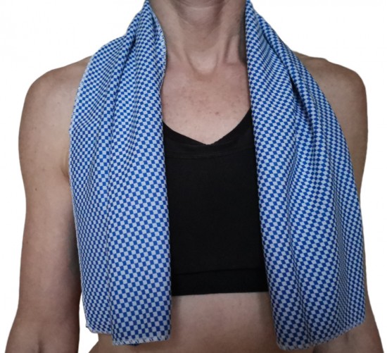 Magic Cool Towel Geruit Donkerblauw