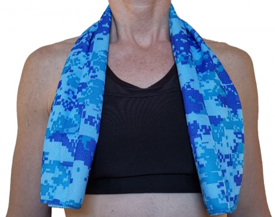 Magic Cool Towel Lichtblauw Geblokt