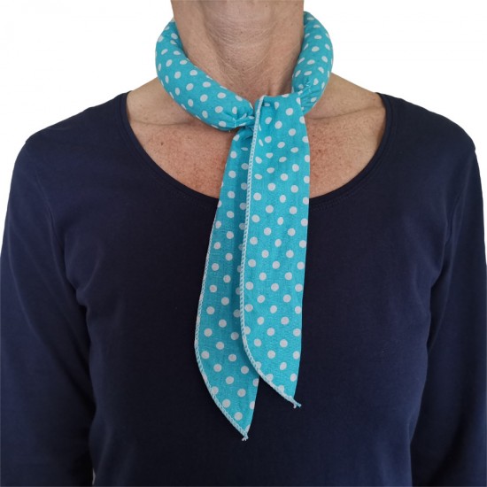 Koelsjaal blauw gestipt