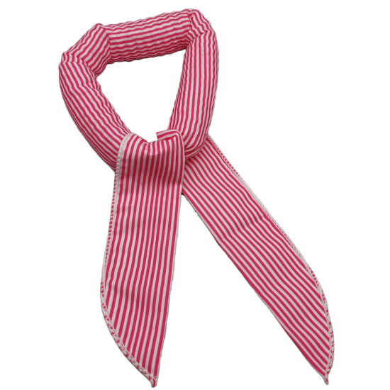 Koelsjaal gestreept roze-wit geactiveerd
