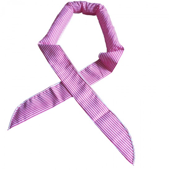 Koelsjaal gestreept roze wit