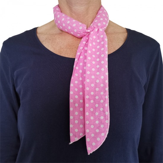 Koelsjaal roze gestipt