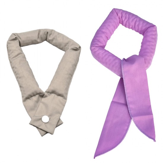 Set afkoelsjaal grijs en koelsjaal lila