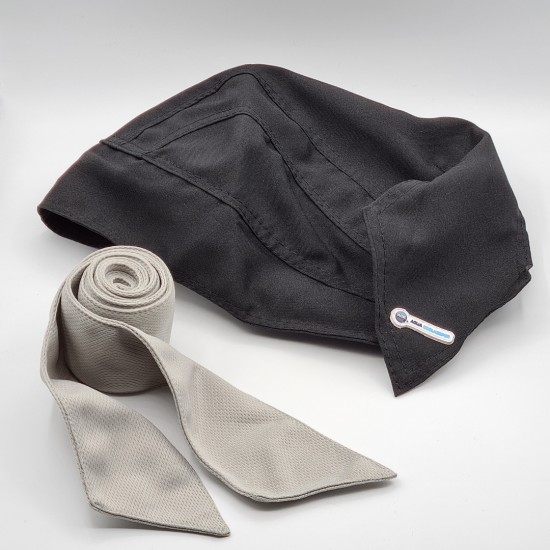 Verkoelend hoofddoek black en cooling towel xl zilver