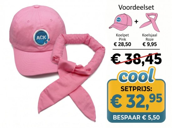 Voordeelset bestaande uit een Koelpet Pink en een Koelsjaal Roze