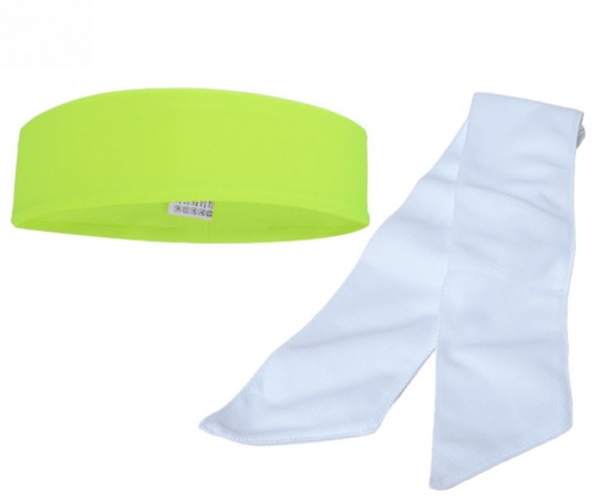 Zweetband neon cooling towel xl wit